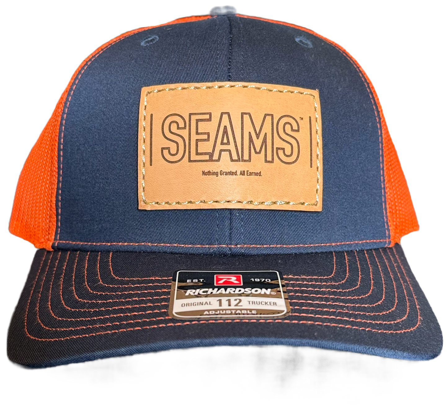Navy/ Orange Seams